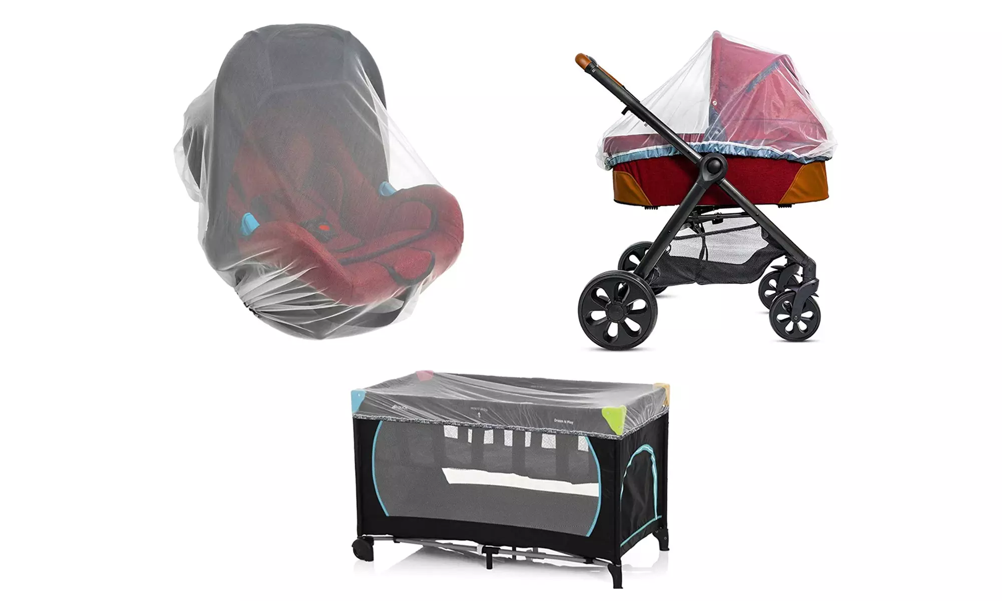 Moustiquaire universelle pour poussettes, nacelles et sièges autos, 140 x 90 cm - Primary Image