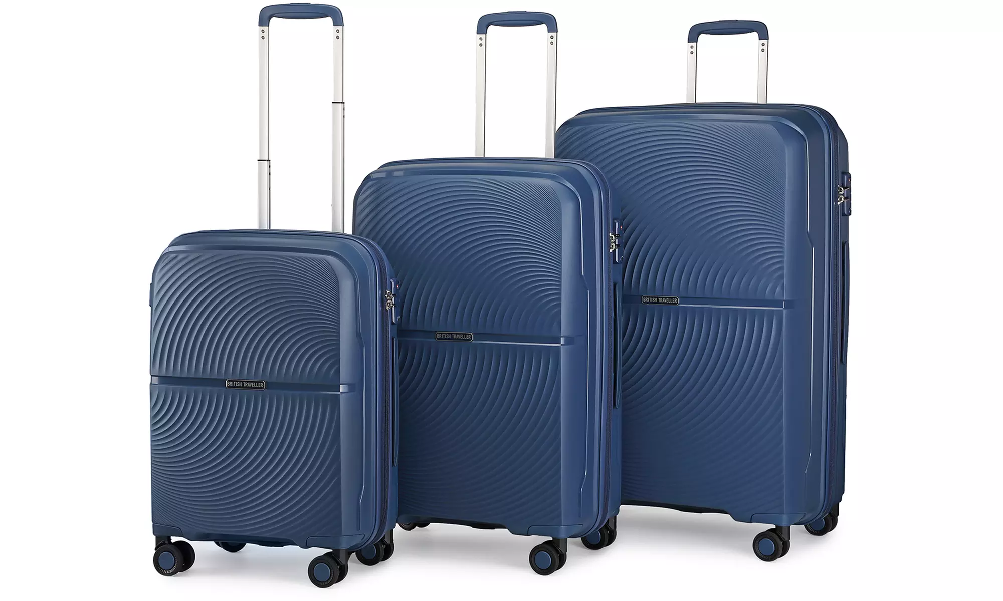 Maleta de ruedas rígida British Traveller con diseño ondulado