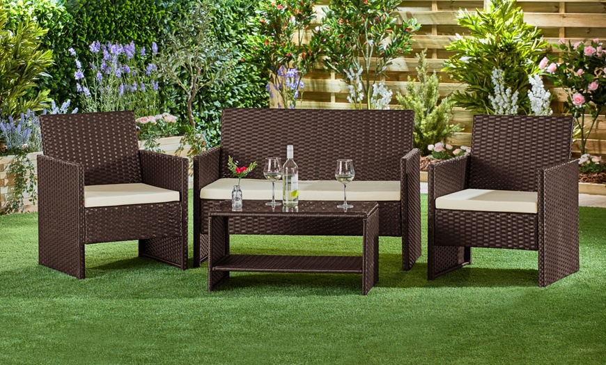 Image 3: Rattan Garden Lounge Set