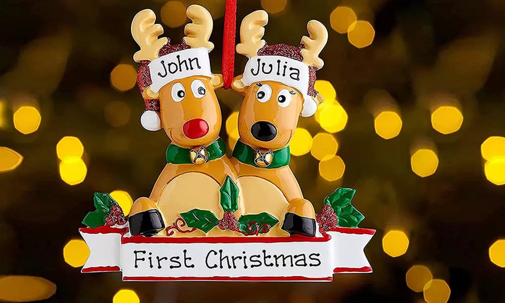 1x, 2x oder 3x beschreibbare Weihnachtbaum-Deko mit Rentier-Motiv