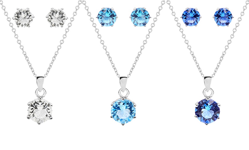 Image 1: Birthstone Necklace and Earrings Set with Crystals from Swarovski®