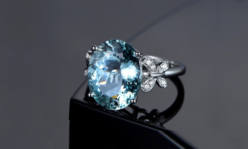 Image 3: Bague avec pierre bleu clair