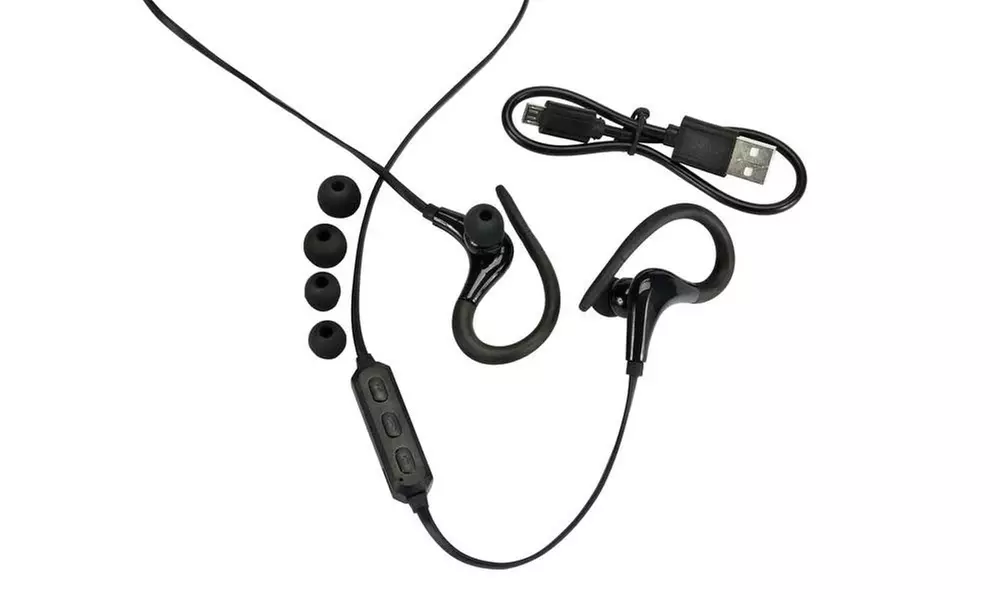 1Voice JM1 Wireless Bluetooth In-Ear Headphones with Mic and Ear Hooks - Second Medium