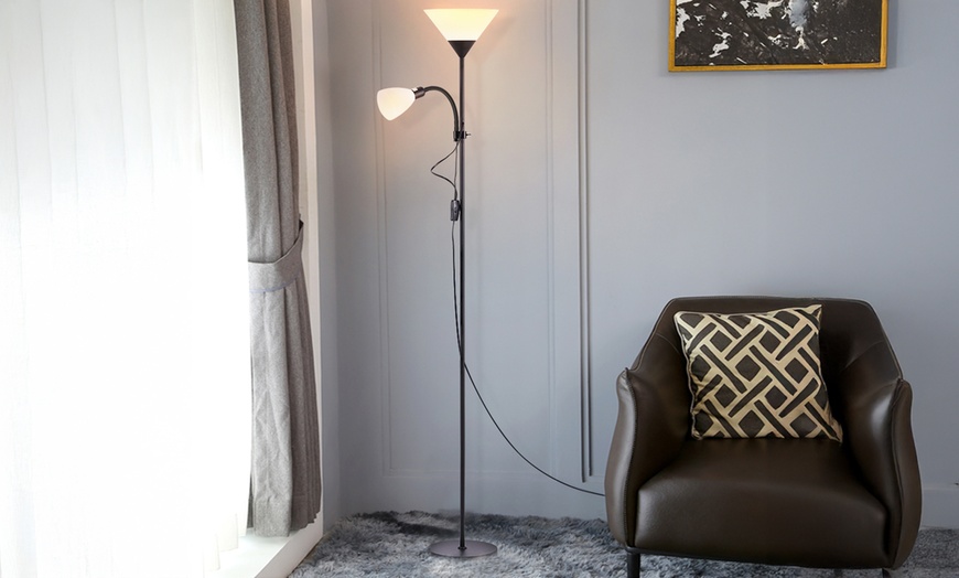 Image 1: Modern Two Head Standing Floor Lamp for Living Room