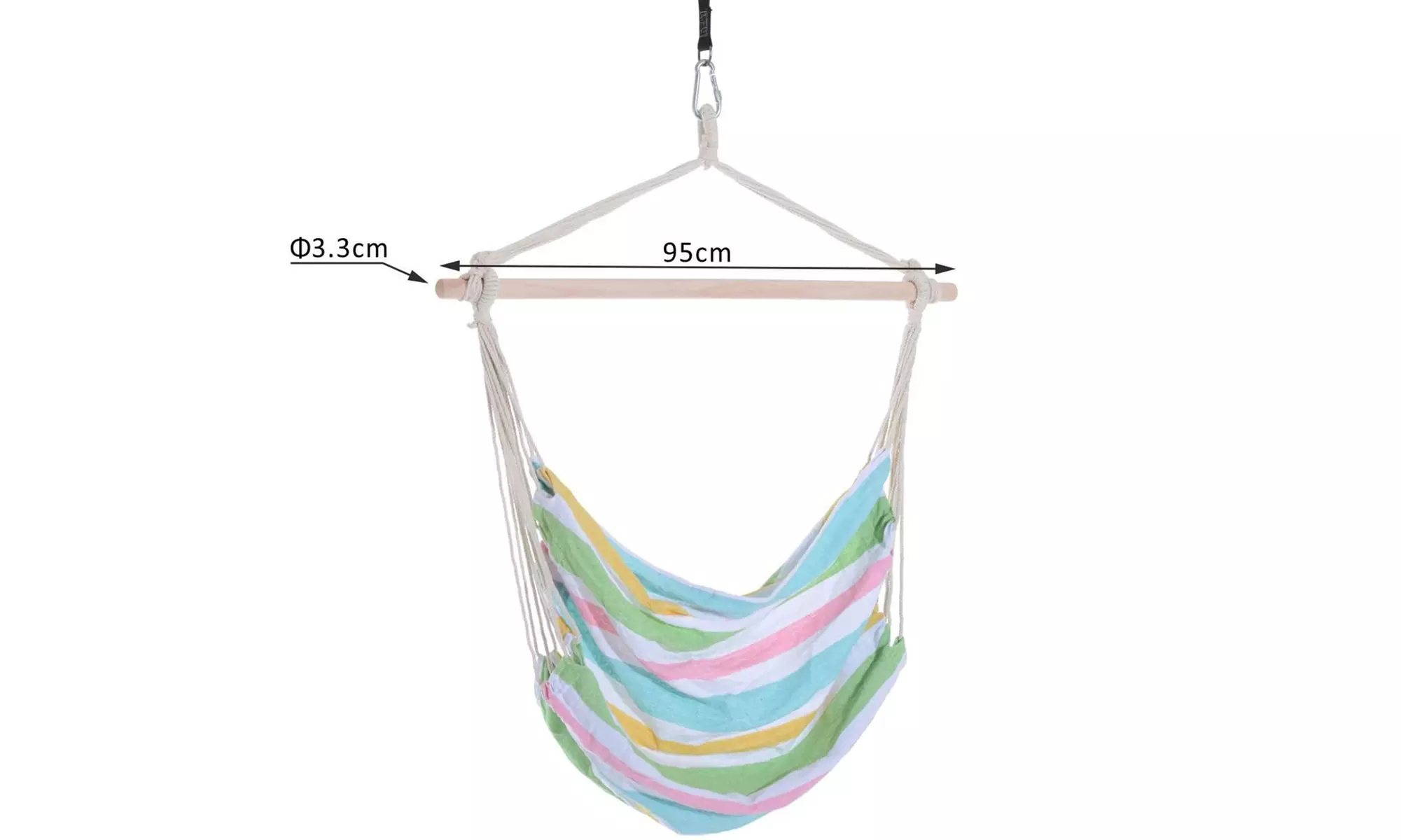 Outsunny Outdoor Hanging Rope Chair with Cotton Rope