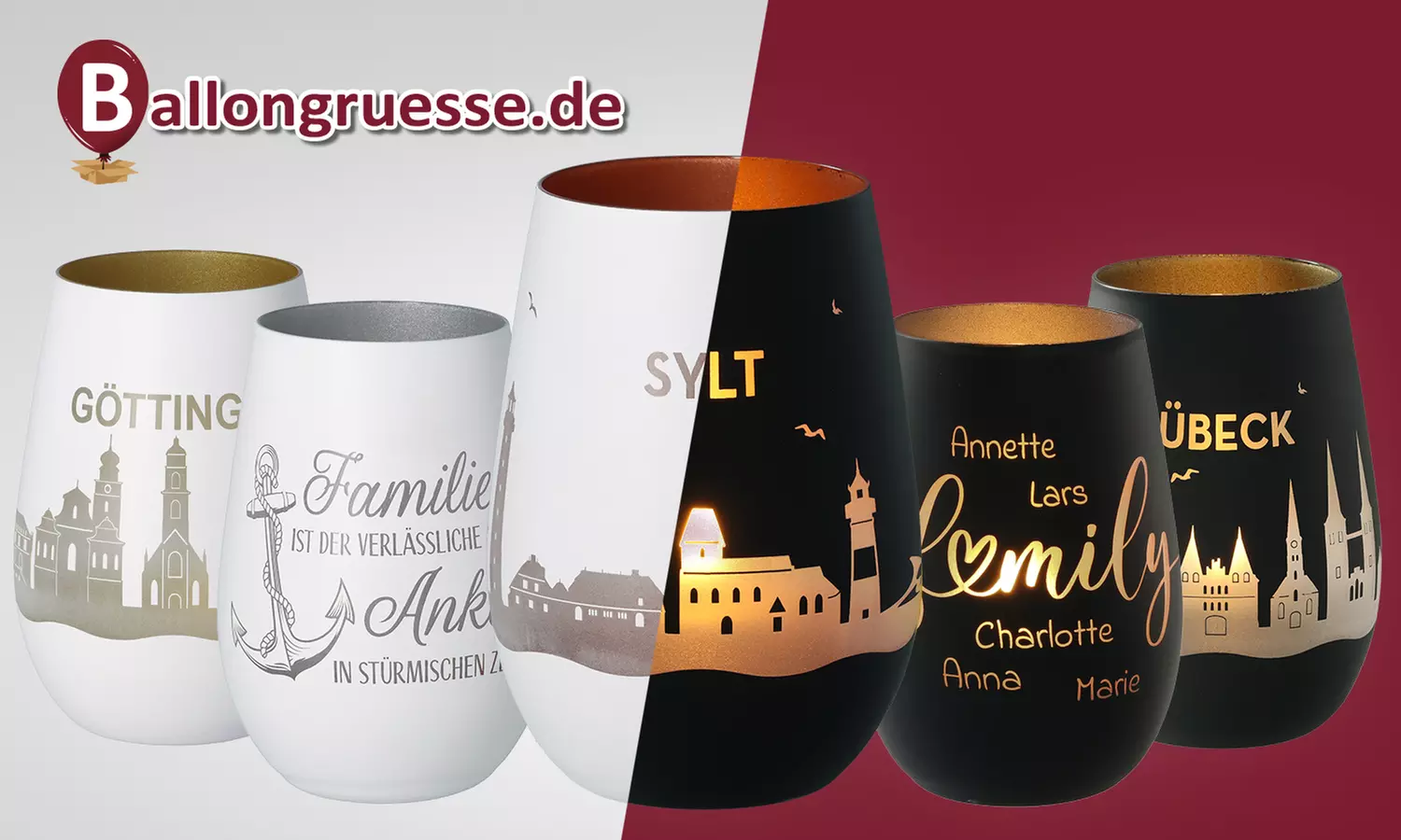 Wertgutschein über 15 €, 30 € oder 40 € anrechenbar auf das gesamte Windlichter-Sortiment von Ballongrüße - Primary Image