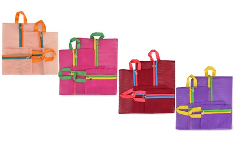 Set di 4 organizer a rete da viaggio, per trolley e valigie, disponibili in 4 colori