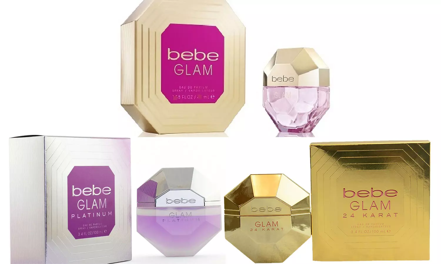 Bebe Glam, Glam 24 Karat, Glam Platinum Eau de Toilette for Women (3.4 Fl. Oz.) - Primary Image