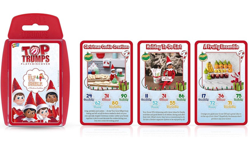 Image 5: Winning Moves Mr Bean, Elf on the shelf, Football Managers Top Trumps