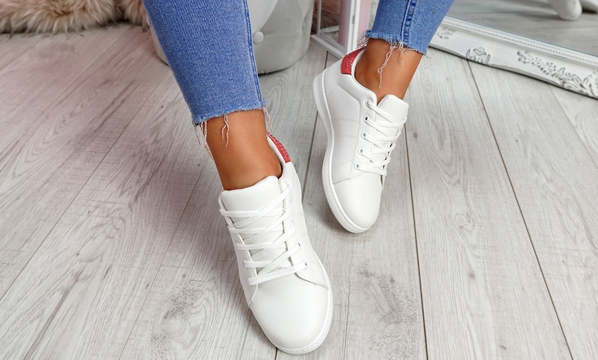 Image 13: Women's Lace-up Studded Trainers