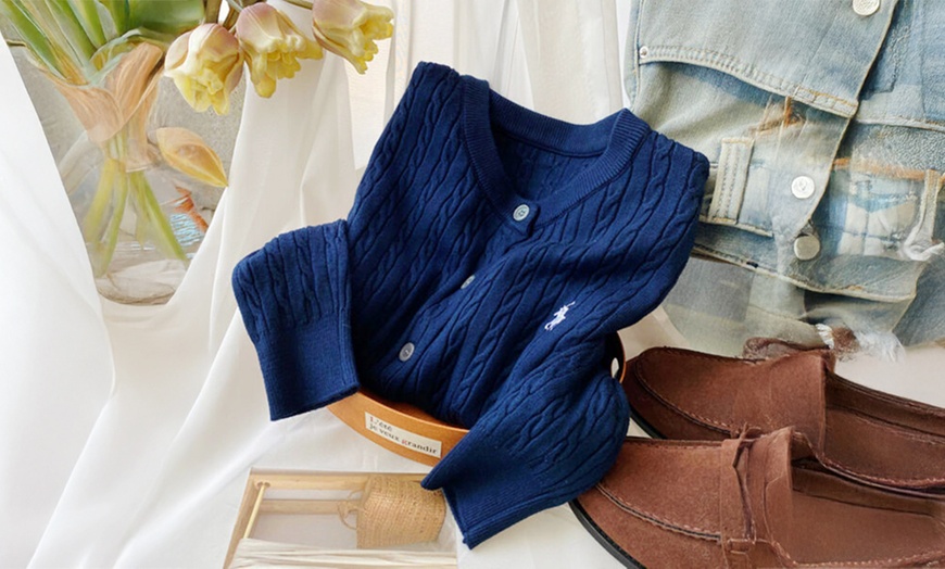 Image 9: Women’s Knitted Button-Down Cardigan Sweater