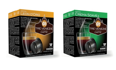 Fino a 400 capsule caffè Tre Venezie disponibili in 2 aromi