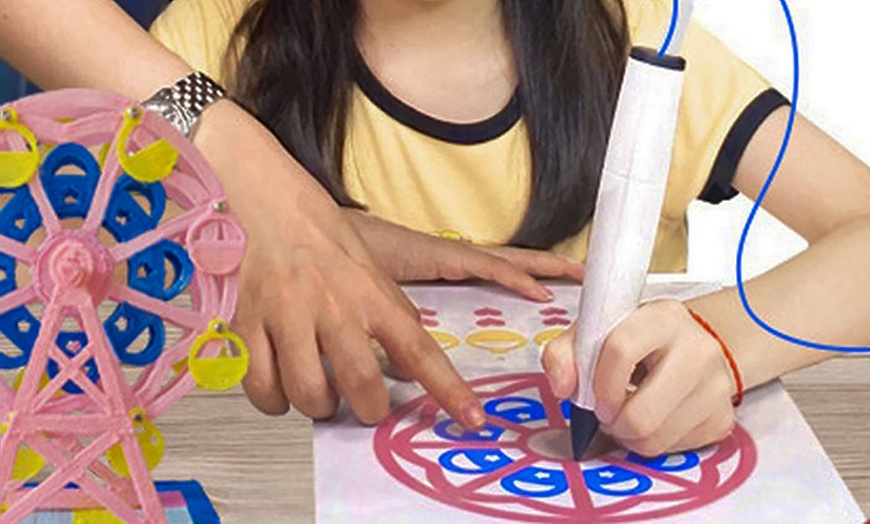 Image 1: 3D Printing Pen with 12 PCL Filaments