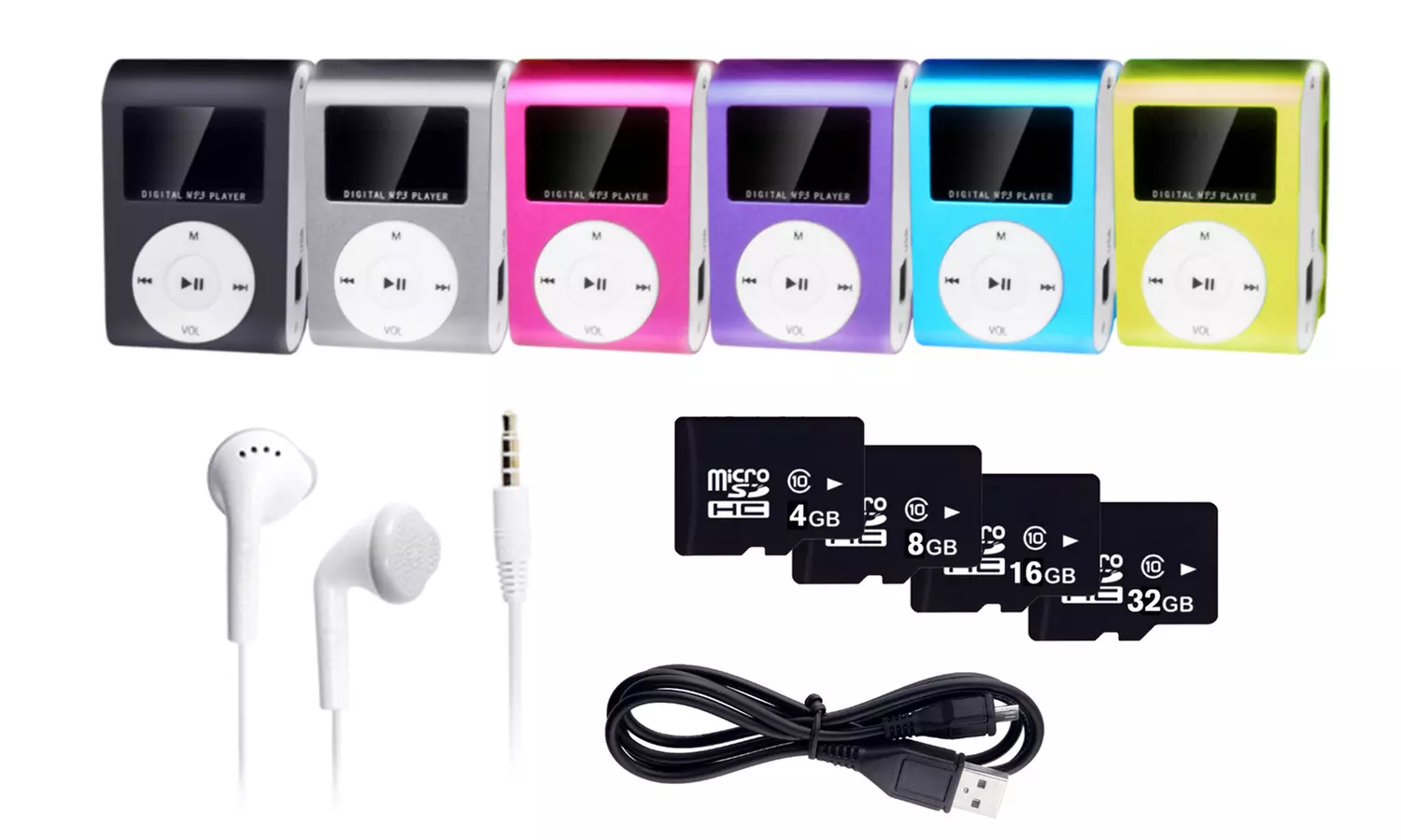 Mini MP3-Player mit LCD Screen optional inkl. Speicherkarte 4GB, 8GB, 16GB oder 32GB inkl. Versand (bis zu 67% sparen*) - Primary Image