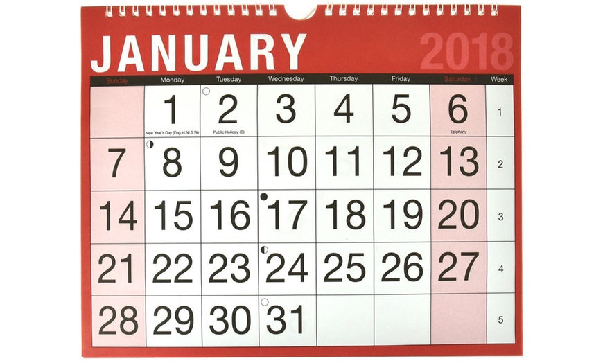 Image 1: 2018 Easy-View Calendar
