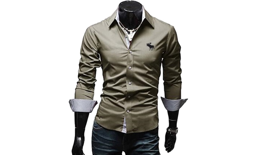 Image 3: Men"s Stag Logo Shirt