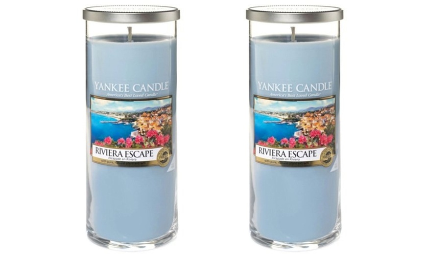 Image 1: Two Yankee Pillar Candles