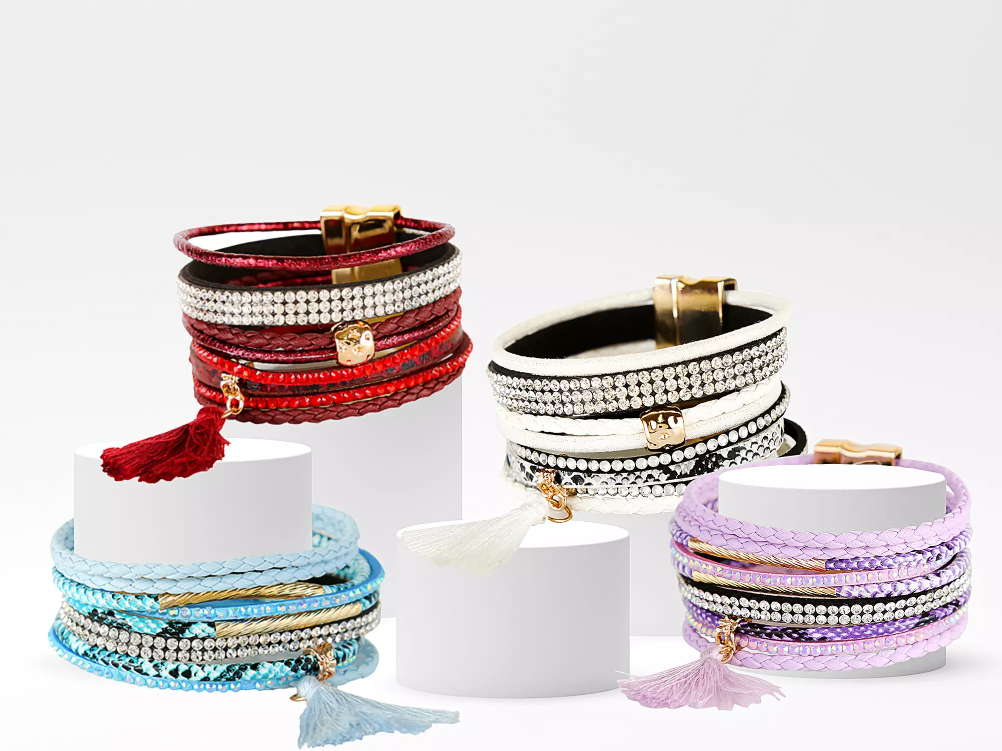 Four Fashion Leatherette Bracelets
 from MonogramHub
