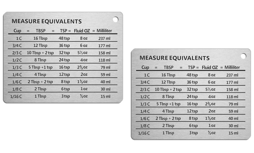 Up To 53% Off One or Two Stainless Steel Measure Equivalents Magnets ...