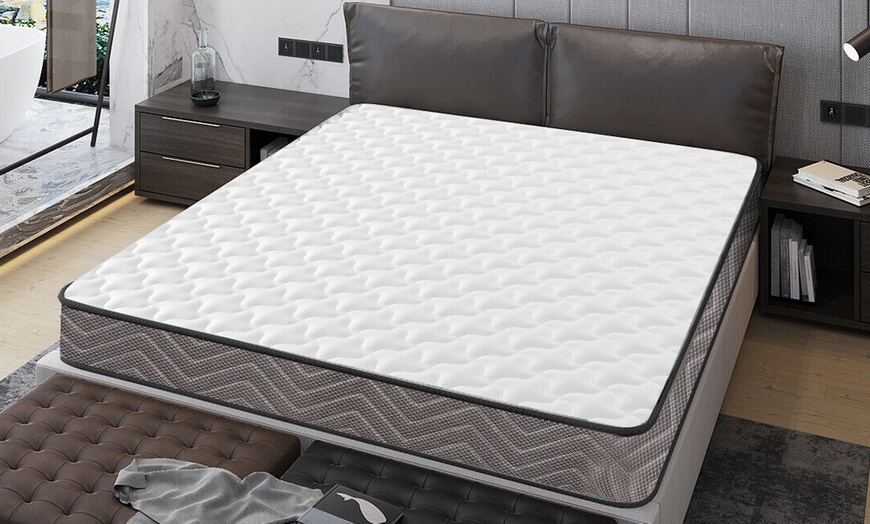 Image 2: Gude Night 7 inch Deep Memory Foam Quilted SprIng Mattress 