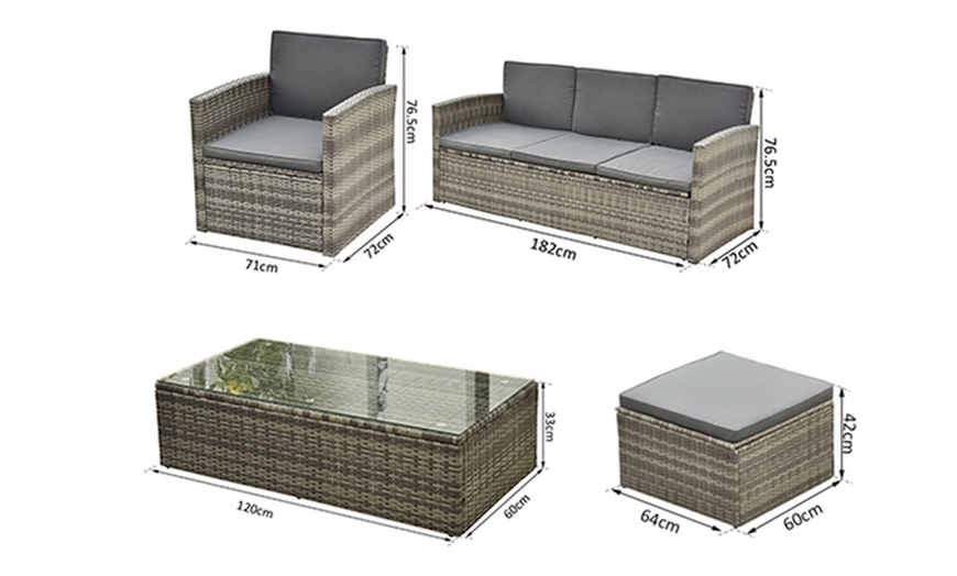 Image 6: Outsunny Outdoor Rattan Garden Furniture Set