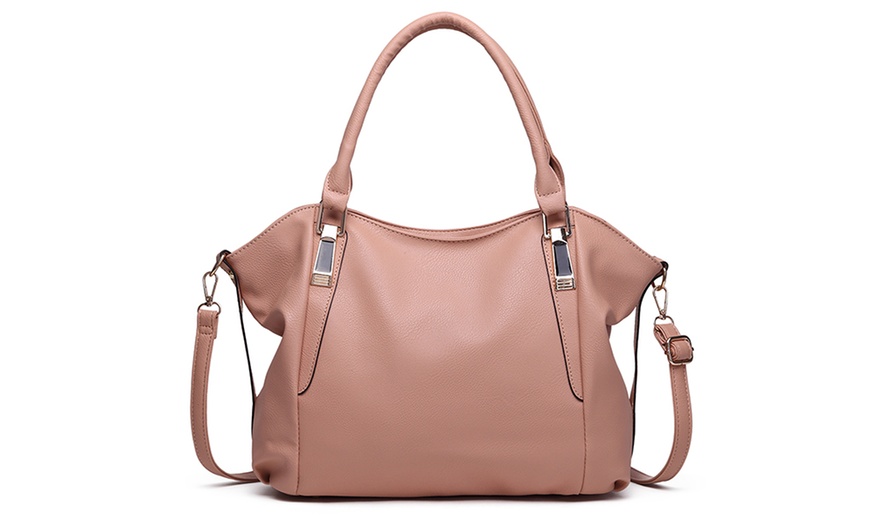 Image 17: PU Leather Hobo Shoulder Bag Tote Bag