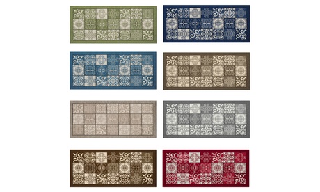 Passatoia antiscivolo con decorazione maiolica disponibile in varie misure e vari colori