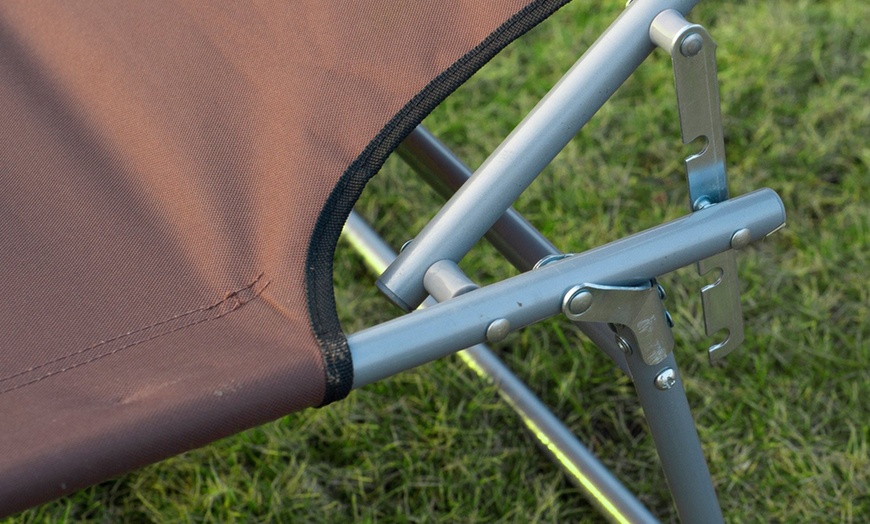 Image 8: Outsunny Reclining Sun Lounger with Sunshade