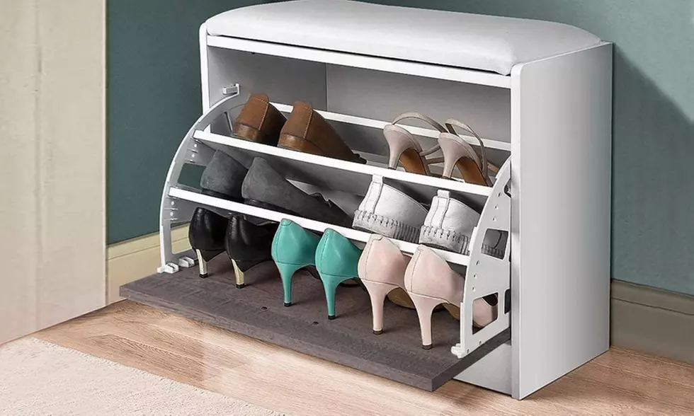 Scarpiera-panca con seduta in ecopelle Bakaji