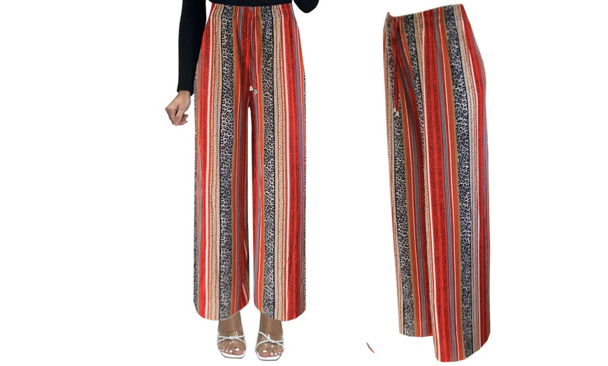 Image 13: Animal Prints Wide Leg Palazzo Trousers