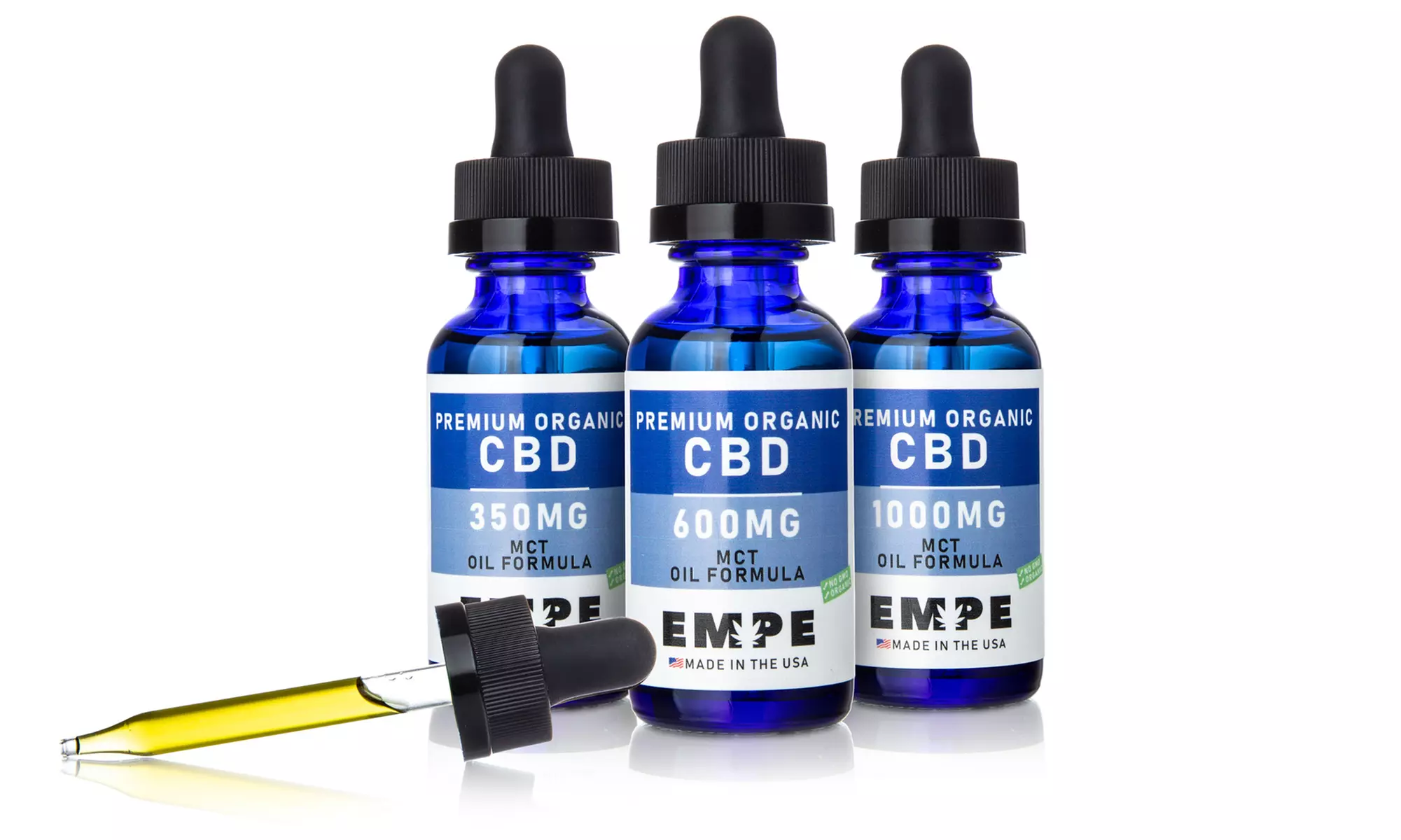 Premium Organic CBD + MCT Oil Tinctures from Empe USA (350mg-1000mg) - Primary Image