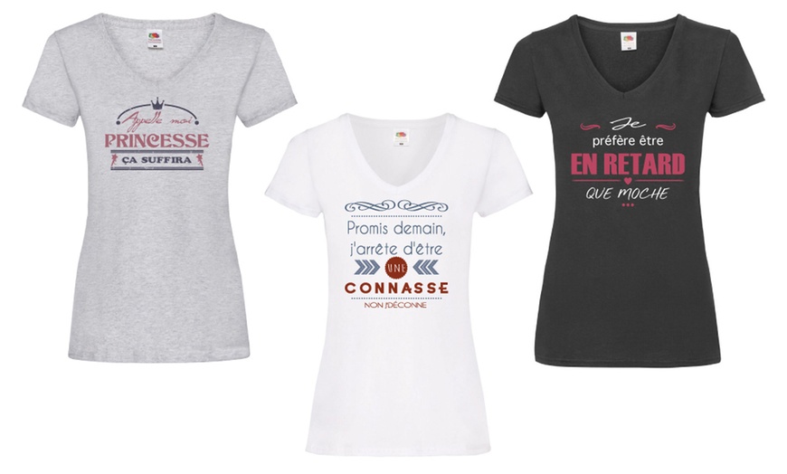 Image 1: Lot de 3 tee-shirts à messages