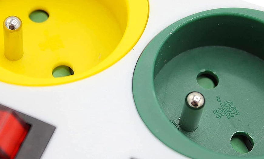 Image 3: Two-Pack of Five-Socket Power Strip with Individual Switches 3680W Max