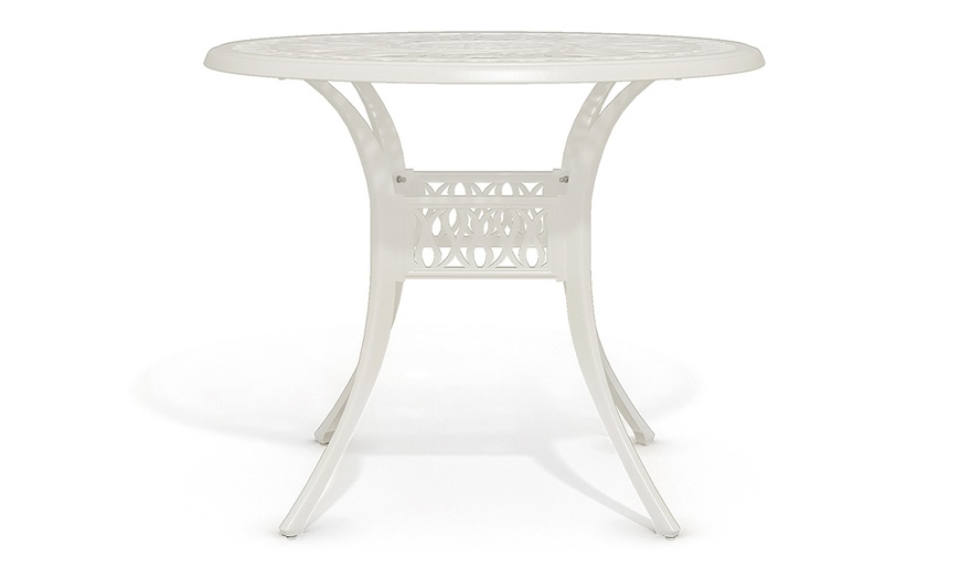 Image 18: Garden Outdoor Cast Aluminum Vintage Bistro Table 