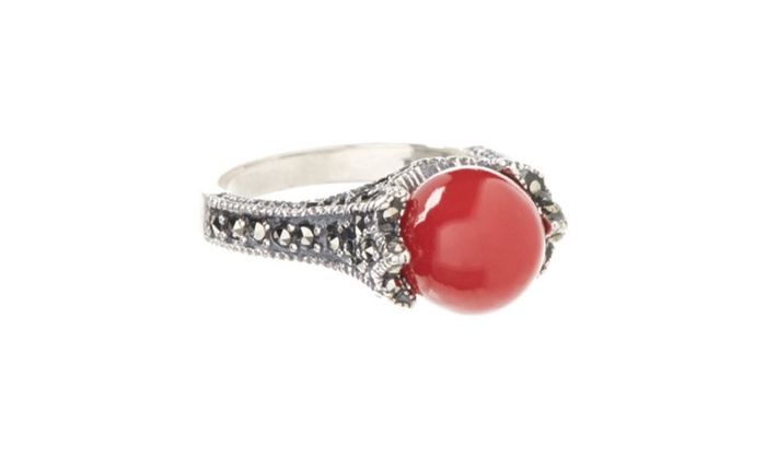 red coral silver jewelry