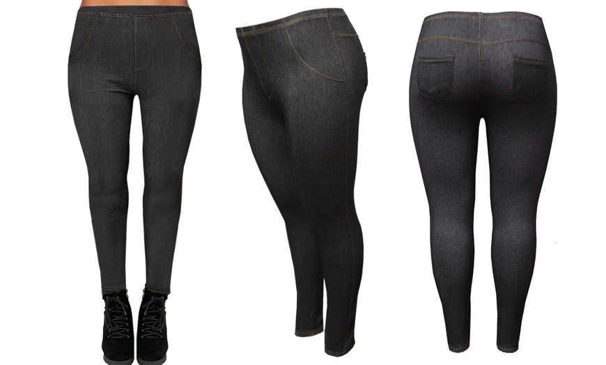 Image 2: Denim-Look Jeggings