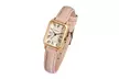 Montre femme au design rétro chic, bracelet en cuir lisse, coloris au choix - Image 4