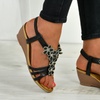 Image 5: Women's Floral Wedge Sandals