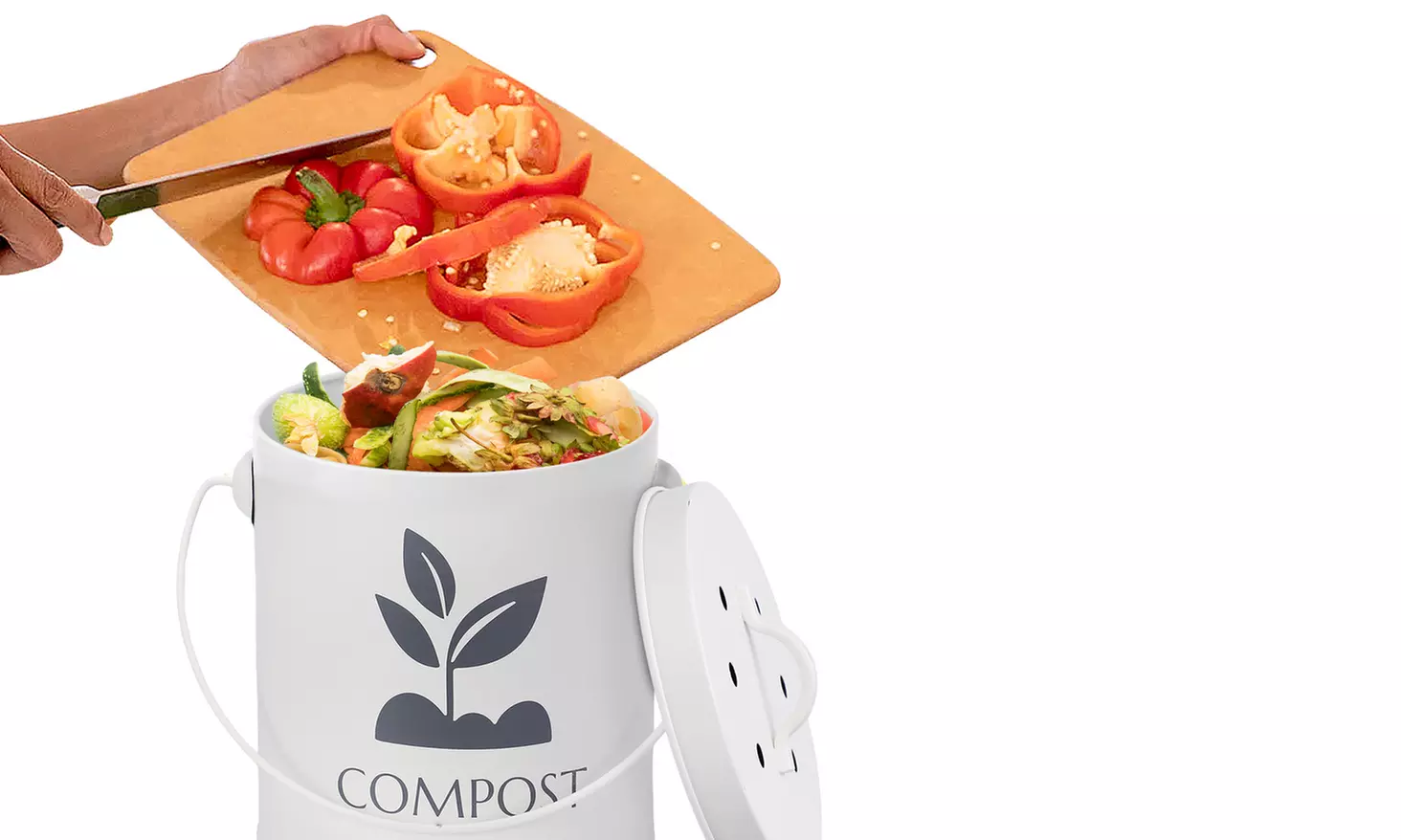 Kitchen Compost Bin 3.6L with Lid and Filter