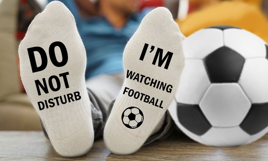 Image 1: Do Not Disturb Football Socks