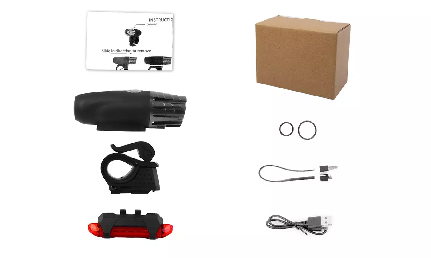 iMounTEK Waterproof Rechargeable Bike Front Flashlight and LED Taillight Set - Second Medium