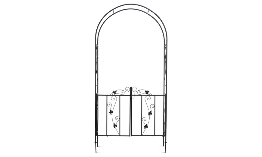 Image 2: Decorative Metal Garden Arch with Gate