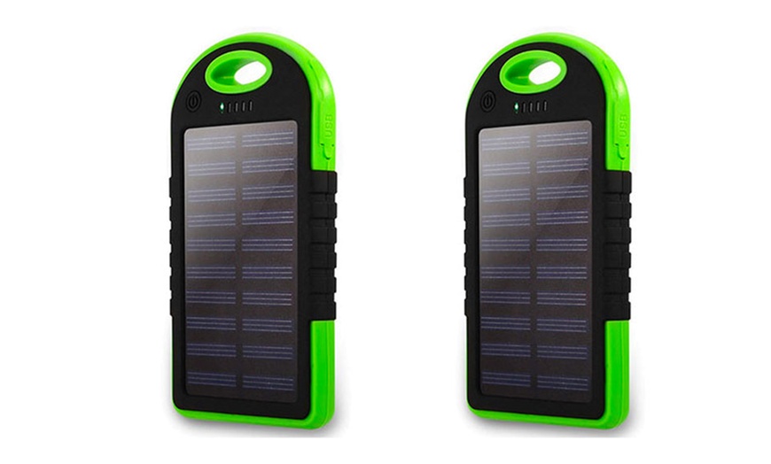 Image 10: Water-Resistant Portable Solar Power Bank Charger