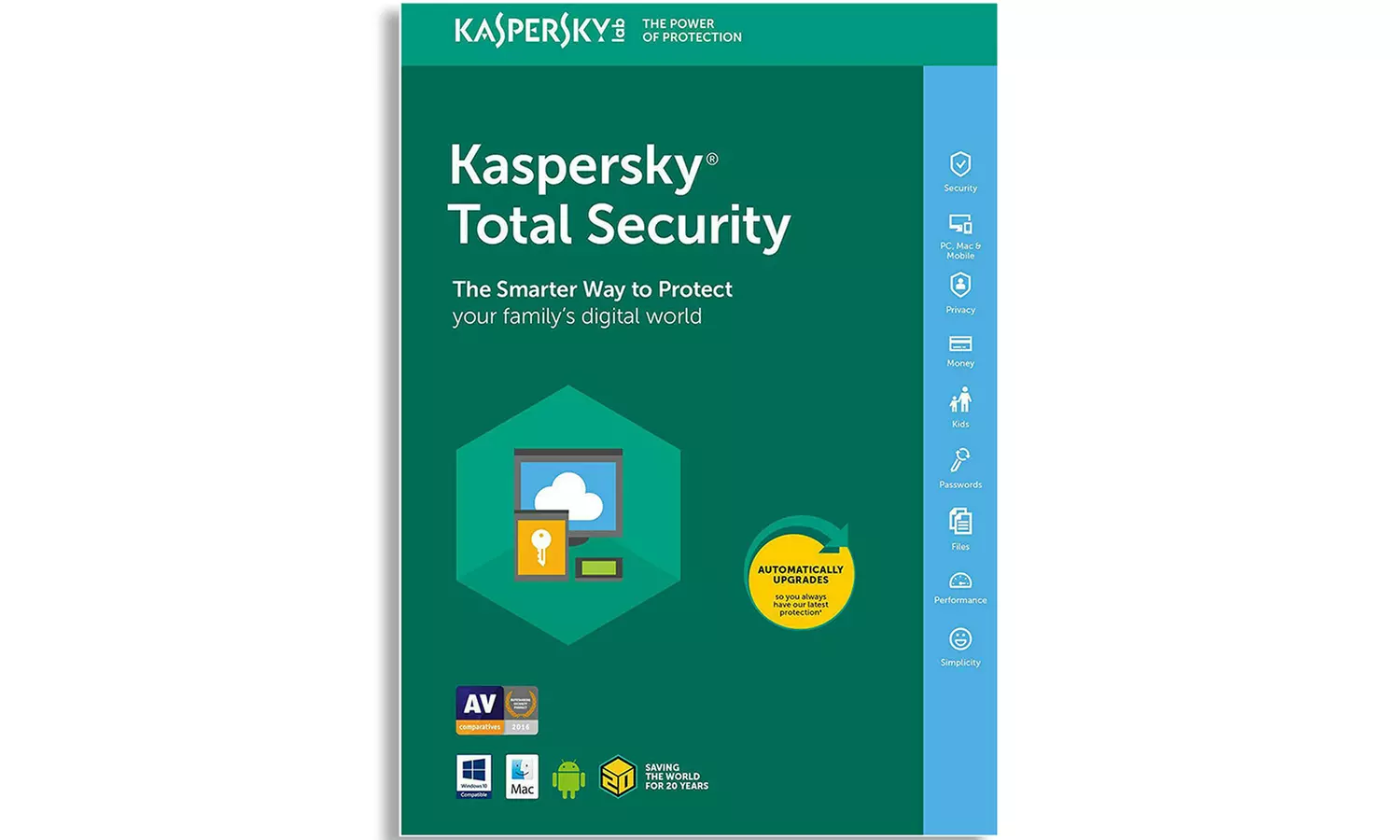 Logiciel antivirus Kaspersky Total Security 2022 pour 1, 3 ou 5 Pc pendant 1 ou 2 ans - Primary Image