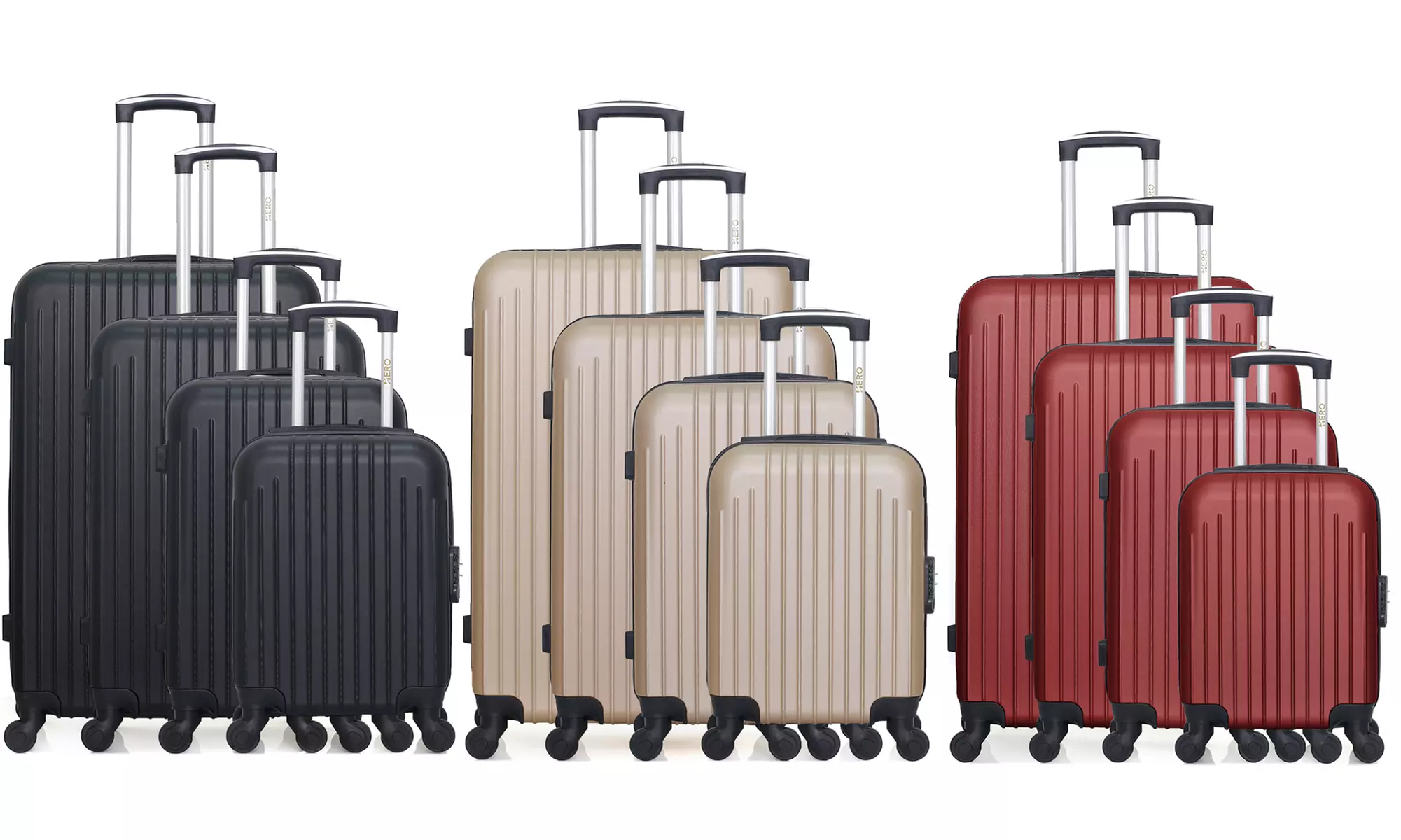 Ensemble de 4 valises à roulettes, coloris au choix, livraison offerte - Primary Image