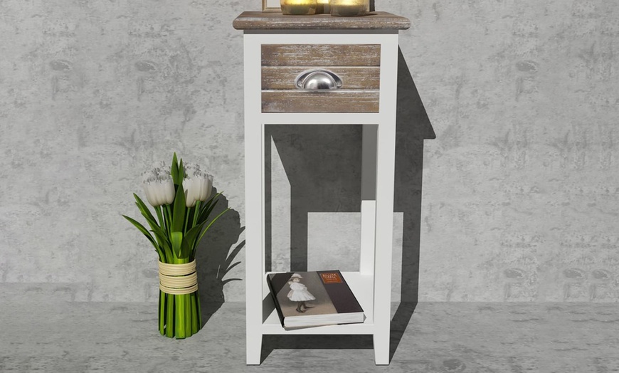 Image 5: Rustic-Style Bedside Cabinet