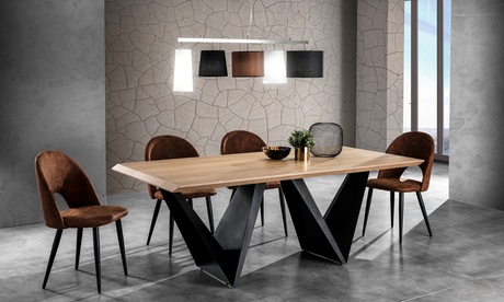 Tavolo fisso con finitura in rovere Oak, disponibile in 2 modelli