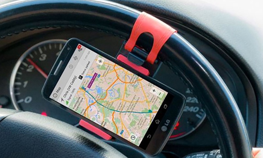 Image 7: Steering Wheel Smartphone Holder