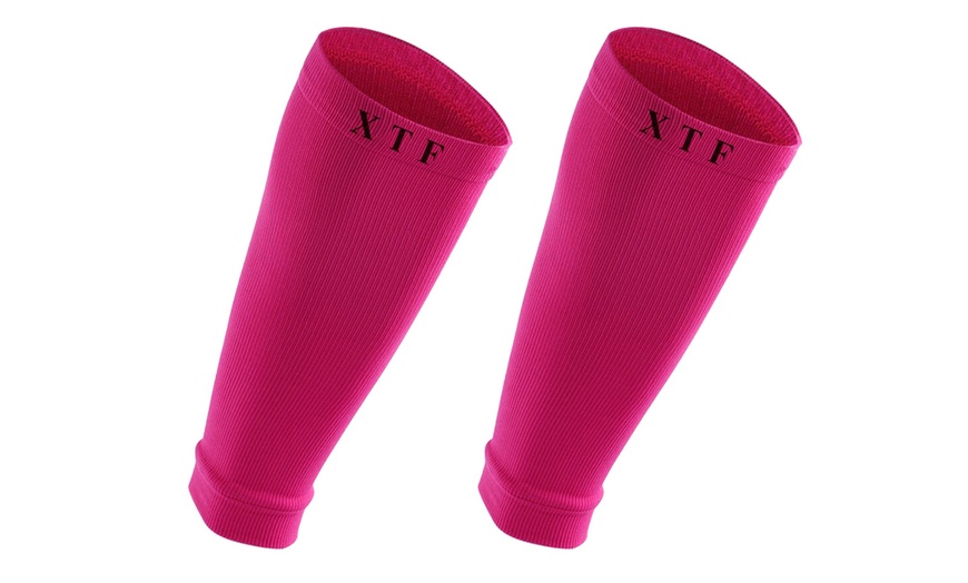 Xtf Copper Infused Compression Calf Sleeve 1 Pair Or 2 Pairs Groupon 1283