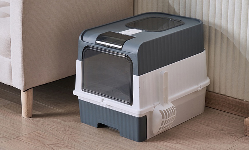 Image 6: Fully Enclosed Cat Litter Box with UV Sterilization